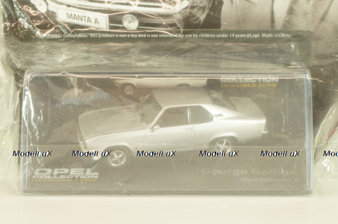 Opel Manta (A) Geoge Gallion 1970, silver, OPCD128, Opel Collection Designer #128 1:43 с журналом, запечатанный!