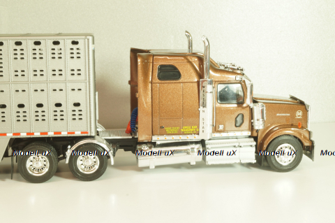 Western Star 4900 with semi-trailer 1990, brown/grey, American trucks, France №85, Altaya 1:43