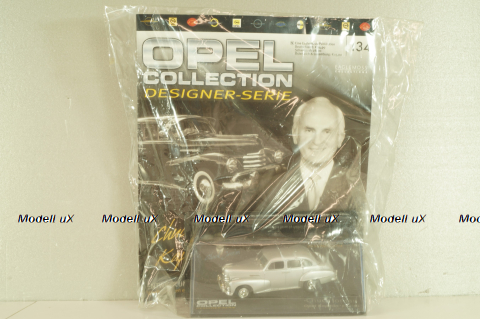 Opel Kapitan, Gordon Brown 1952, silver, OPCD134, Opel Collection Designer #134 1:43 с журналом, запечатанный!