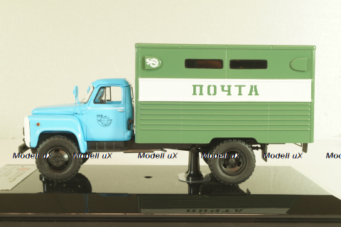ГЗСА-3712 фургон "Почта" на шасси 53-12, голубой/зеленый, 105350, DIP Models 1:43 