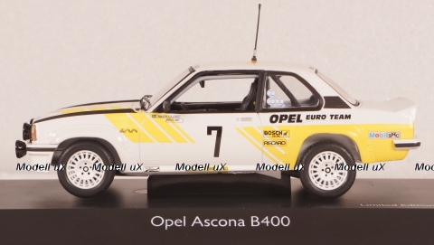 Opel Ascona B400 No.7, Swedish Rally Kullang 1980, Schuco 1:43