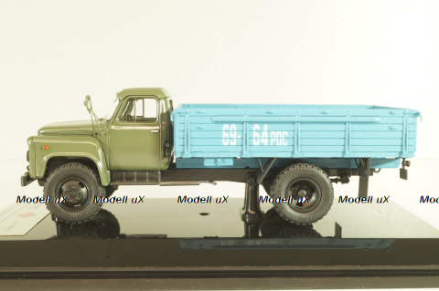 Газ-53А бортовой 1978, хаки/синий, 105313, DiP Models 1:43