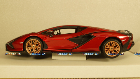 Lamborghini Sian FKP 37, metallic-red, Burago 1:24