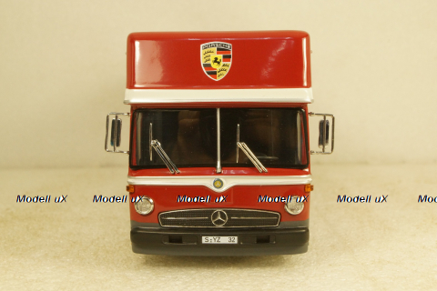 Mercedes O 317 Race truck Porsche Motorsport red, 450372900, Schuco 1:43