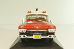 Cadillac Miller-Meteor Ambulance 1959, red/white, 7495002, Atlas Ambulance Cars Collection #2 1:43