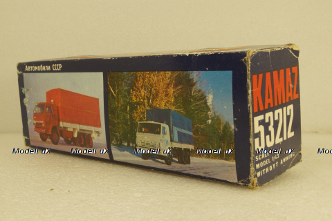 Камаз-53212 бортовой, на резине красный/серый, Арек 1:43