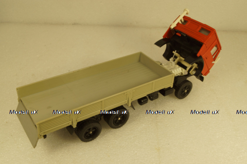 Камаз-53212 бортовой, на резине красный/серый, Арек 1:43
