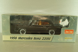 Mercedes-Benz 220 SE Cabriolet 1958, black, 3553, Sun Star 1:18
