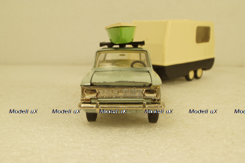 Москвич-426 серый с прицепом Дача, Фирма Досуг 1:43