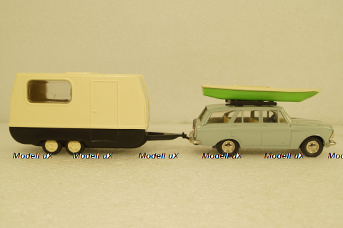 Москвич-426 серый с прицепом Дача, Фирма Досуг 1:43