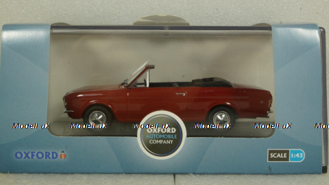 Ford Cortina Crayford Convertible, red RHD open canopy, Oxford 1:43