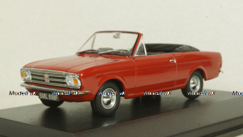 Ford Cortina Crayford Convertible, red RHD open canopy, Oxford 1:43