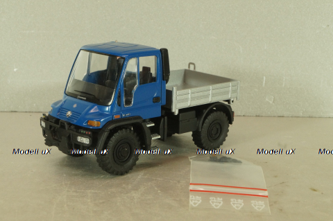 Mercedes Unimog U400, blue/silver, фурнитура в комплекте, B66000384, (#465) NZG 1:43