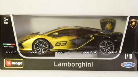 Lamborghini Sian FKP 37 2020 (Yellow Fade Color), 11100, Burago 1:18