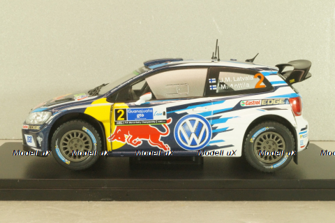 Volkswagen Polo R WRC #2, Winner Rally Guanajuato Mexico 2016, Latvala/Anttila, WRC Collection, Hachette #64, 1:24