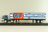 Ford C-600 truck with semi-trailer GULF 1970 and Ford Mustang Fastback 2+2 1968, grey, 36000, M2 1:64