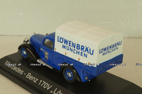 Mercedes-Benz 170V pickup (W136) "Lowenbrau" 1936, blue, 02266, Schuco 1:43