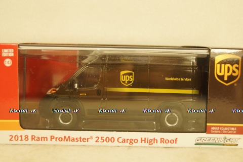 Dodge RAM 2500 ProMaster Van Cargo High Roof UPS WorldWide, 86156, Greenlight 1:43