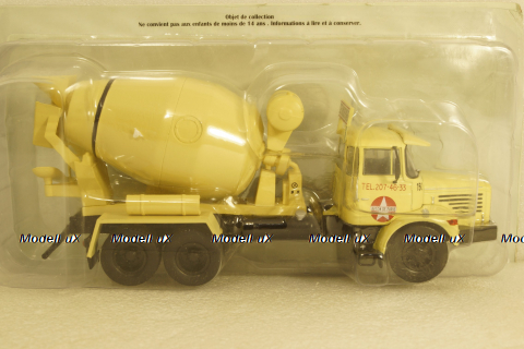 Berliet PMH 12 6x4 Cement Mixer Beton de Paris, yellow 1969, Hachette 1:43