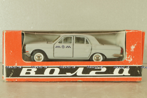 Газ-24 Волга, такси, серая, август 91г., Тантал/Радон 1:43