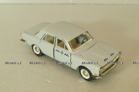 Газ-24 Волга, такси, серая, август 91г., Тантал/Радон 1:43