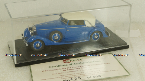 Hispano Suiza J12 Three-position Drophead Coupe by Fernandez Darrinn (Paris), EMEU43001B, ESVAL Model 1:43
