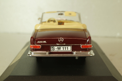 Mercedes-Benz 220 SE Cabriolet (W111) 1965, dark red, 4311, Faller 1:43