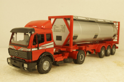 Mercedes 1844 S седельный тягач с контейнеровозом и циcтерной-контейнером, B66000159, NZG 1:43