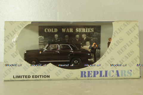 Mercedes-Benz 180 Ponton (W180), The Cold War Series with 2 figures, black, REP CWA 06, Replicars 1:43