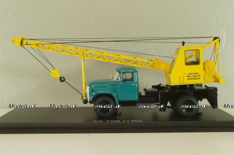 АК-75В автокран на шасси Зил-130 1964, зеленый/желтый, SSM1549, SSM 1:43