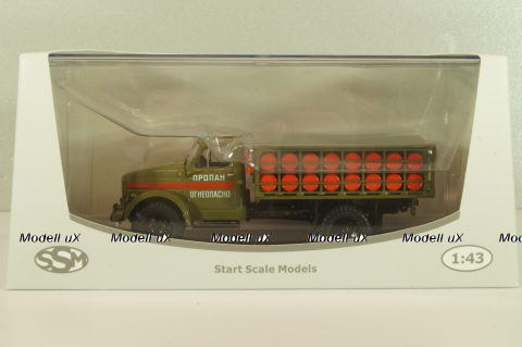 ГТК-32 а/м для перевозки газовых балонов на шасси Газ-51 1969, хаки, SSM1628, SSM 1:43