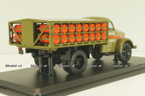 ГТК-32 а/м для перевозки газовых балонов на шасси Газ-51 1969, хаки, SSM1628, SSM 1:43