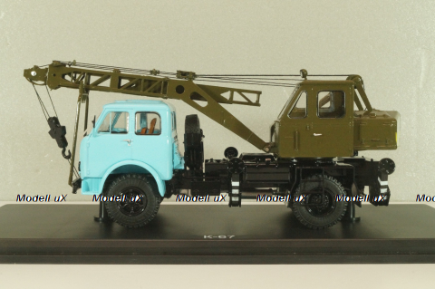 К-67 Автокран на шасси Маз-500 1965, голубой/хаки, SSM1610, SSM 1:43