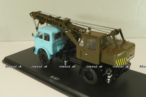 К-67 Автокран на шасси Маз-500 1965, голубой/хаки, SSM1610, SSM 1:43
