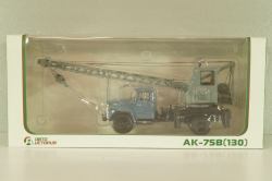 АК-75В автокран на шасси Зил-130 1976, синий/серый, Автоистория 1:43