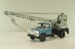 АК-75В автокран на шасси Зил-130 1976, синий/серый, Автоистория 1:43
