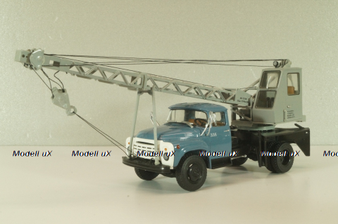 АК-75В автокран на шасси Зил-130 1976, синий/серый, Автоистория 1:43
