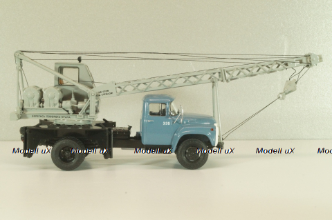 АК-75В автокран на шасси Зил-130 1976, синий/серый, Автоистория 1:43