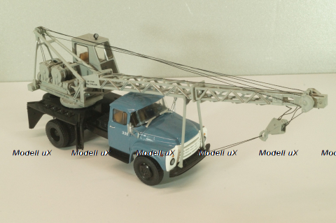 АК-75В автокран на шасси Зил-130 1976, синий/серый, Автоистория 1:43