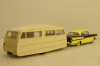 Simca Vedette Chambord with Henon Caravan 1958 yellow/black/creme, Norev 1:43