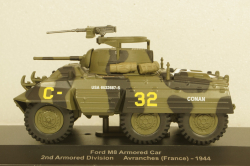 Ford M8 Armored Car 2nd Armored Division Avranches France green 1944, Altaya 1:43