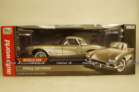 Chevrolet Corvette 1961 silver grey, AMM1151, AutoWorld 1:18