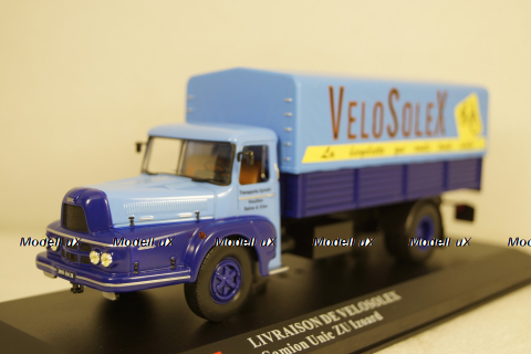 Unic ZU Izoard pick up with canvas top blue/yellow, Hachette 1:43