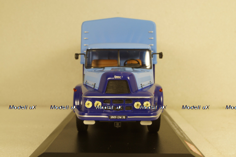 Unic ZU Izoard pick up with canvas top blue/yellow, Hachette 1:43