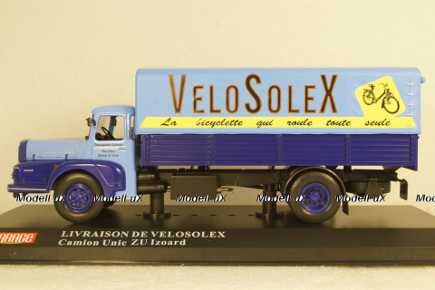 Unic ZU Izoard pick up with canvas top blue/yellow, Hachette 1:43