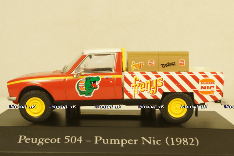 Peugeot 504 Pick Up Pumper Nic 1982 red/white, Altaya 1:43