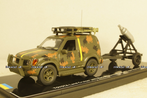 Toyota Land Cruiser 90 with Rocket Launcher trailer (Zaporizhzhia 2022), TruckTyr 1:43