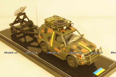 Toyota Land Cruiser 90 with Rocket Launcher trailer (Zaporizhzhia 2022), TruckTyr 1:43