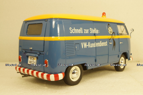 Volkswagen T1b panel van customer service blue/yellow, 450048400, Schuco 1:18