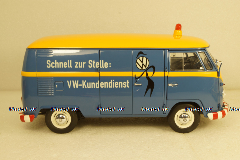 Volkswagen T1b panel van customer service blue/yellow, 450048400, Schuco 1:18